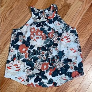 2/$15 Loft floral high neck tank